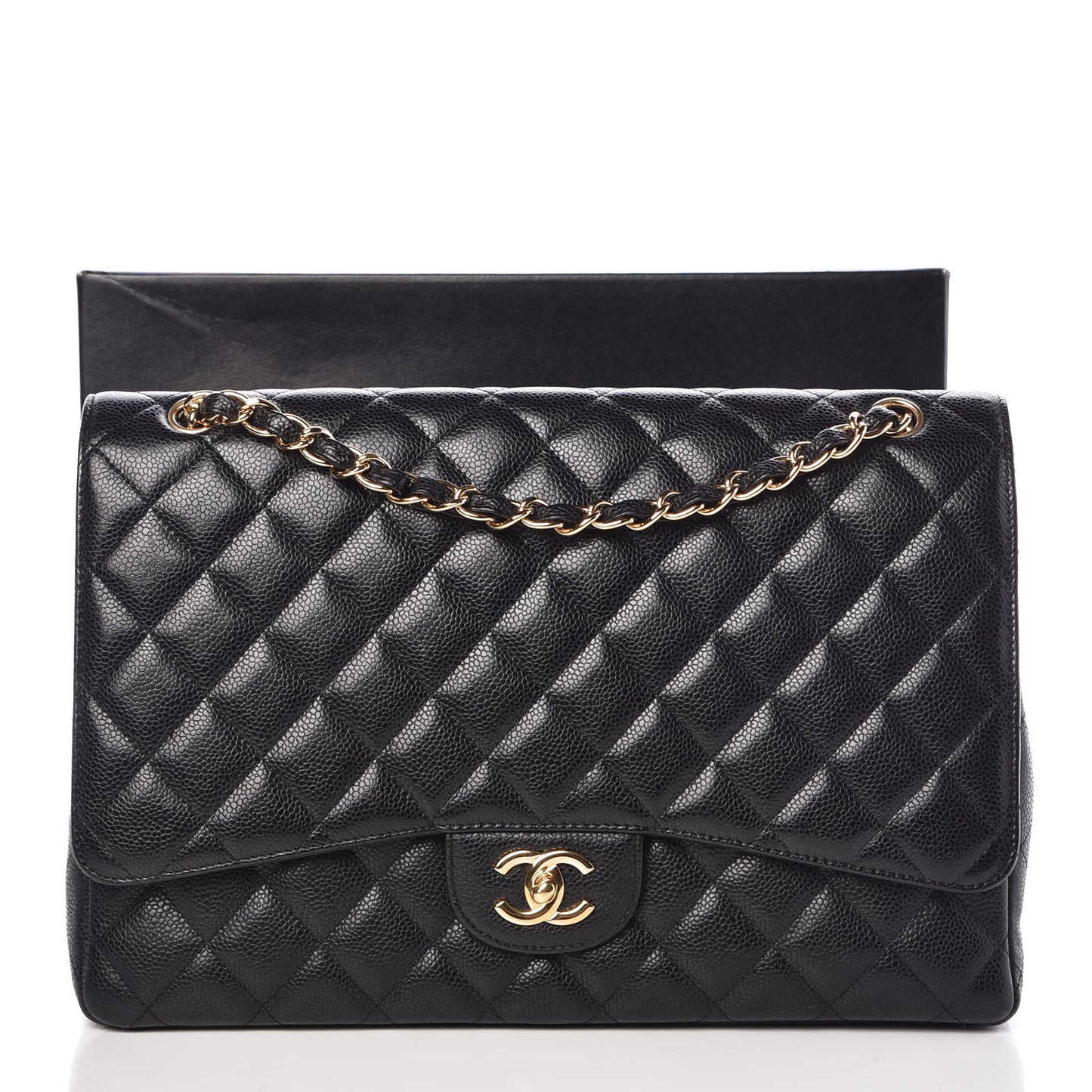 Caviar Quilted Maxi Single Flap Black
