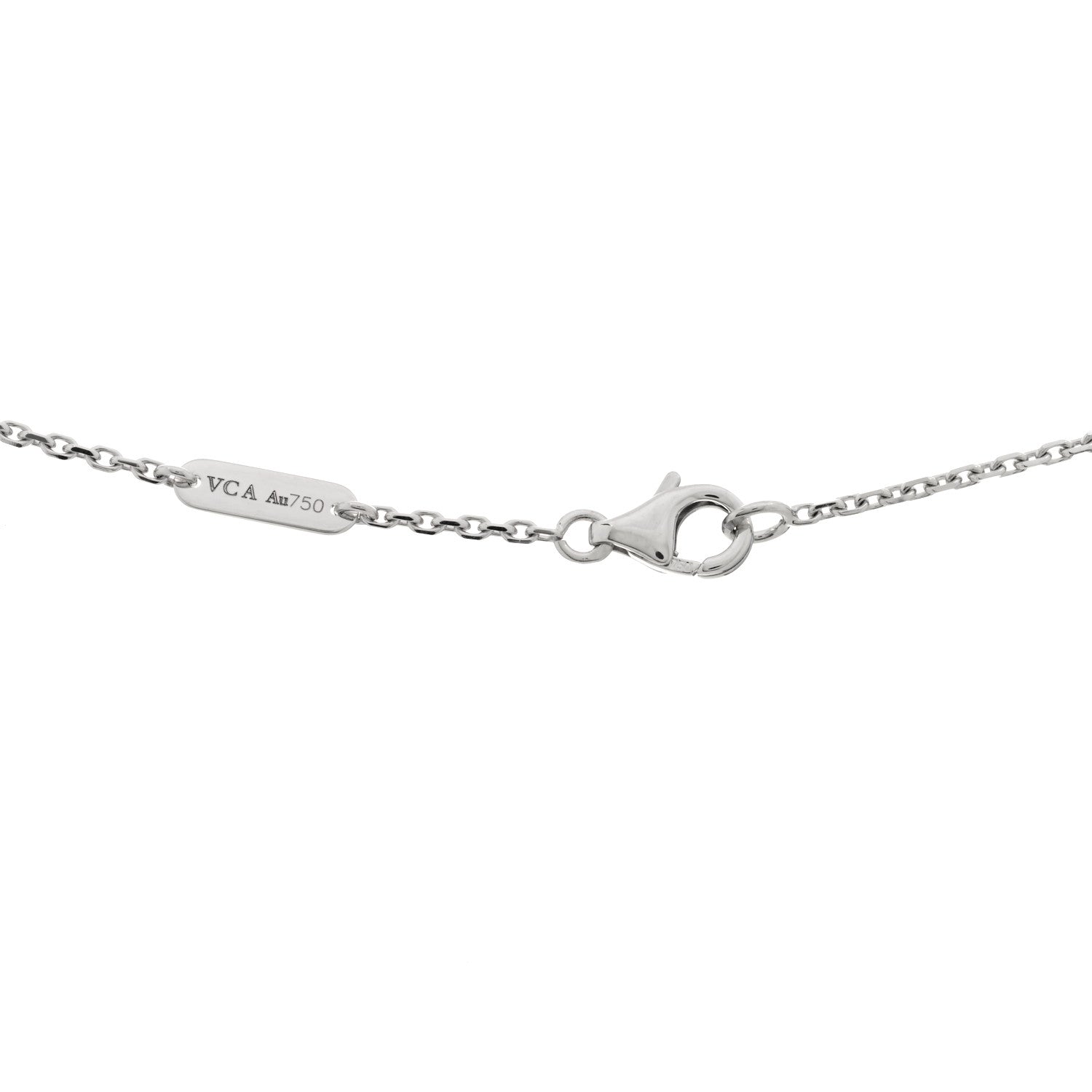 Van Cleef & Arpels 18K White Gold Mother of Pearl Vintage Alhambra Pendant Necklace 3 of 3