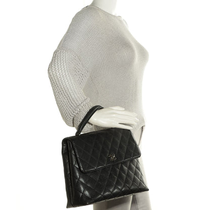 Chanel Caviar Quilted Jumbo Kelly Flap Black 4 of 8