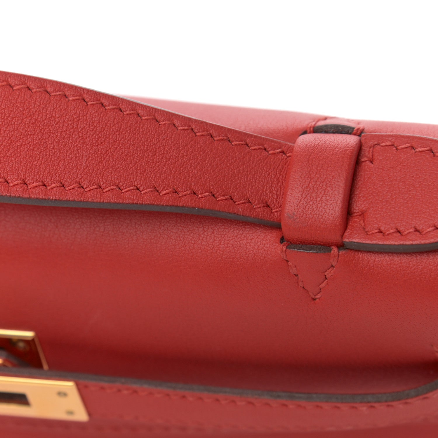 Hermes Swift Kelly Pochette Clutch Rouge Tomate 15 of 16