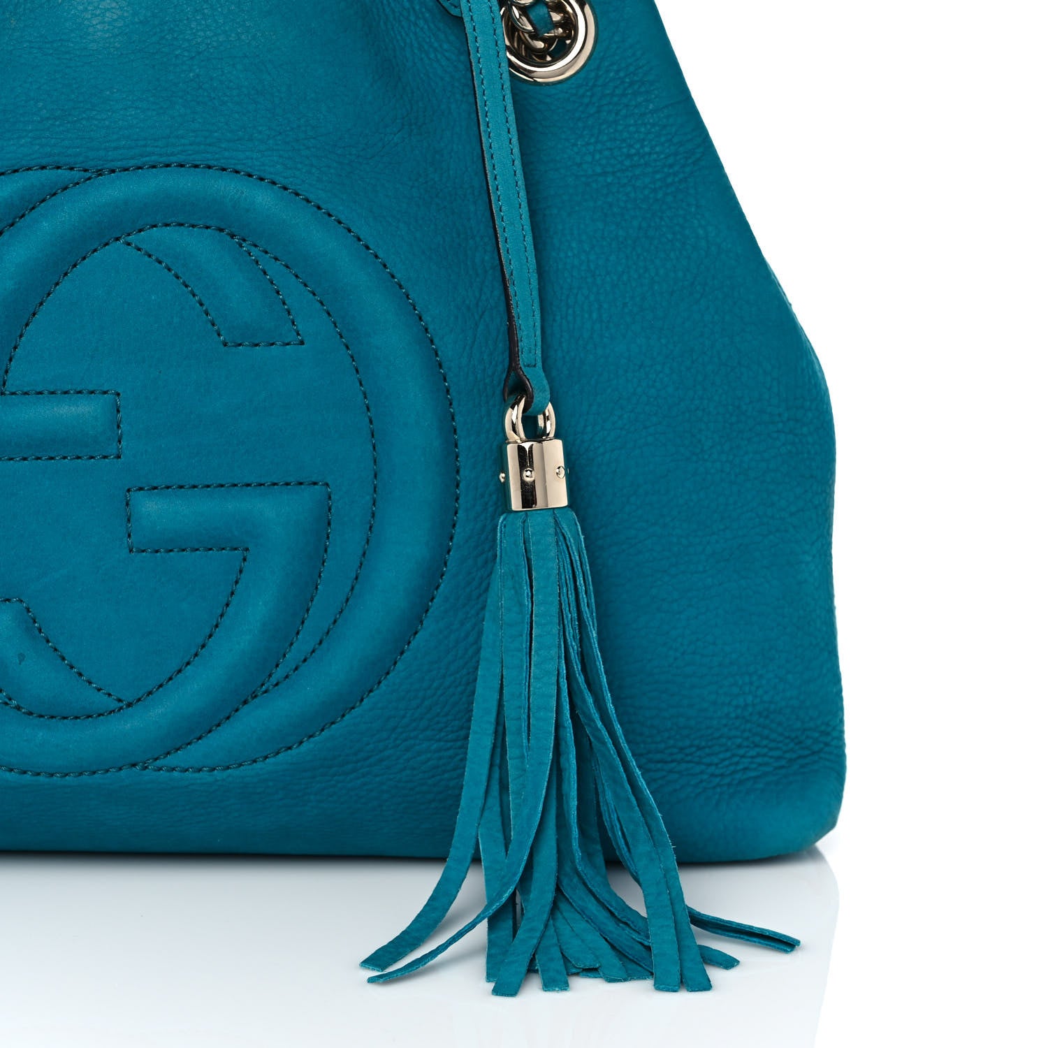 Gucci Vitello Range Medium Soho Chain Shoulder Bag Deep Cobalt 9 of 11
