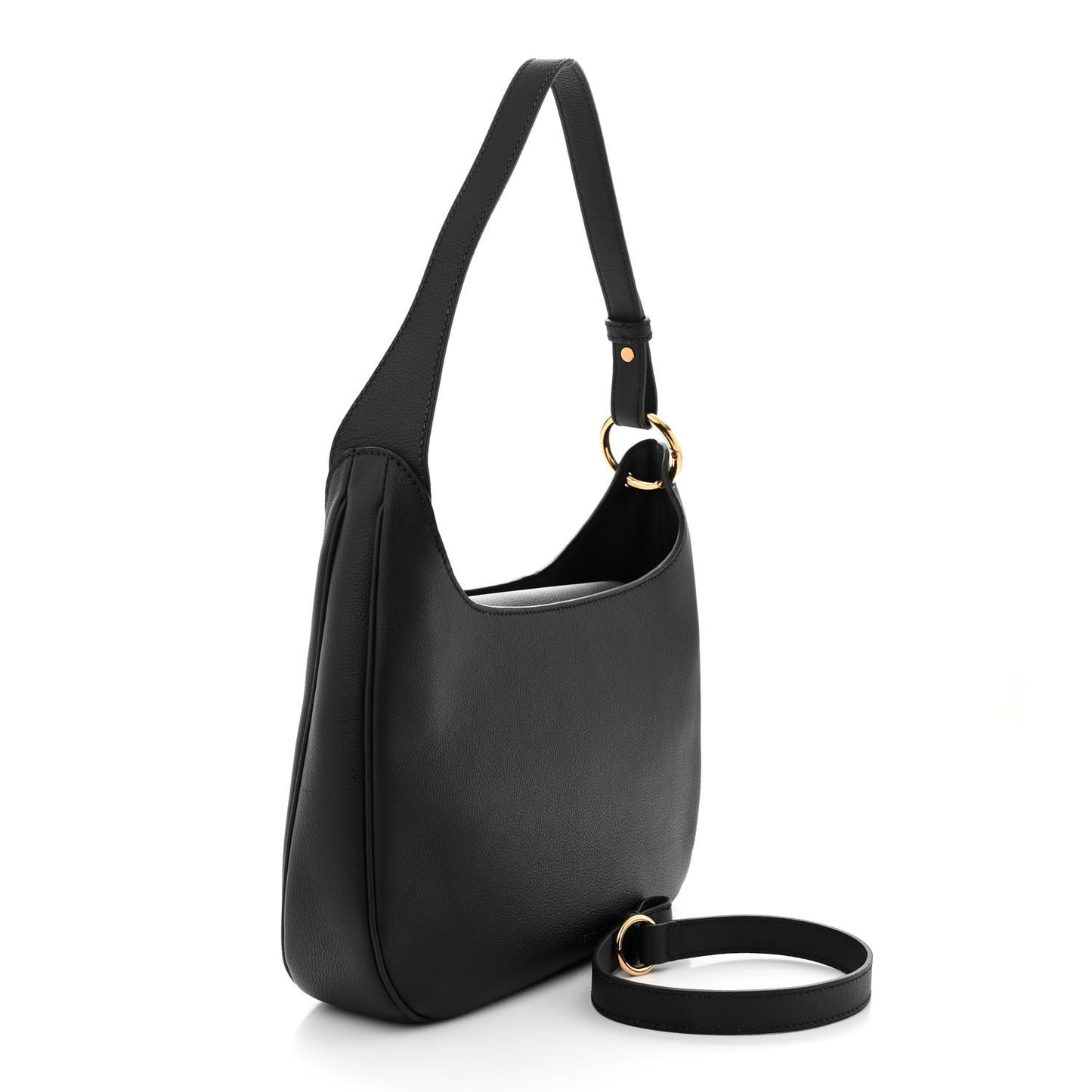 Calfskin La Medusa Medium Hobo Crossbody Black
