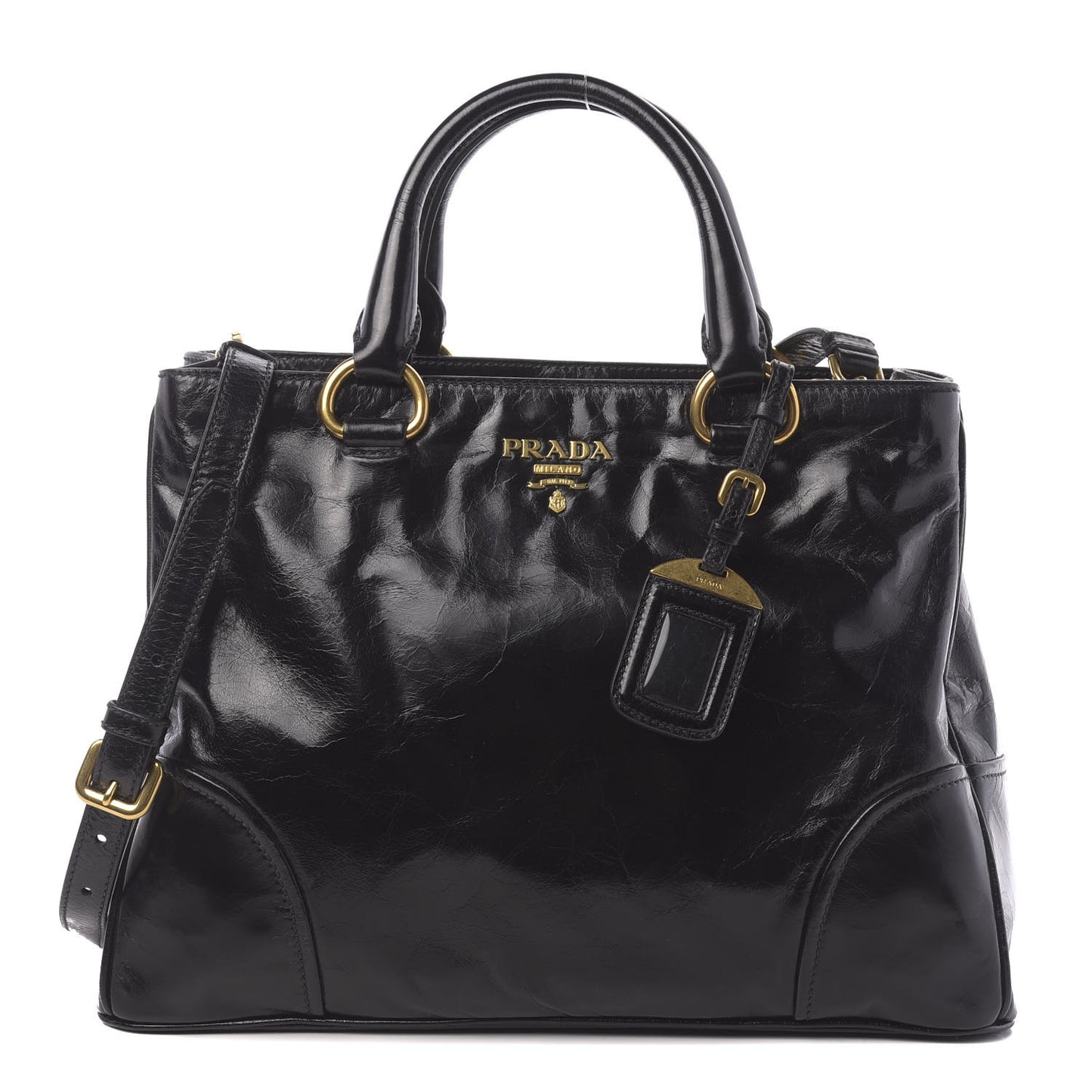 Vitello Shine Tote Black