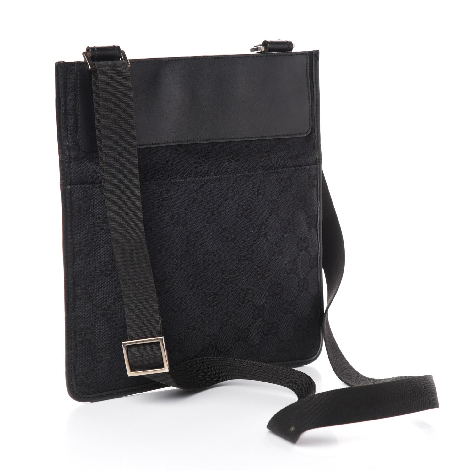 Gucci GG Monogram Messenger Crossbody Bag Black 4 of 11