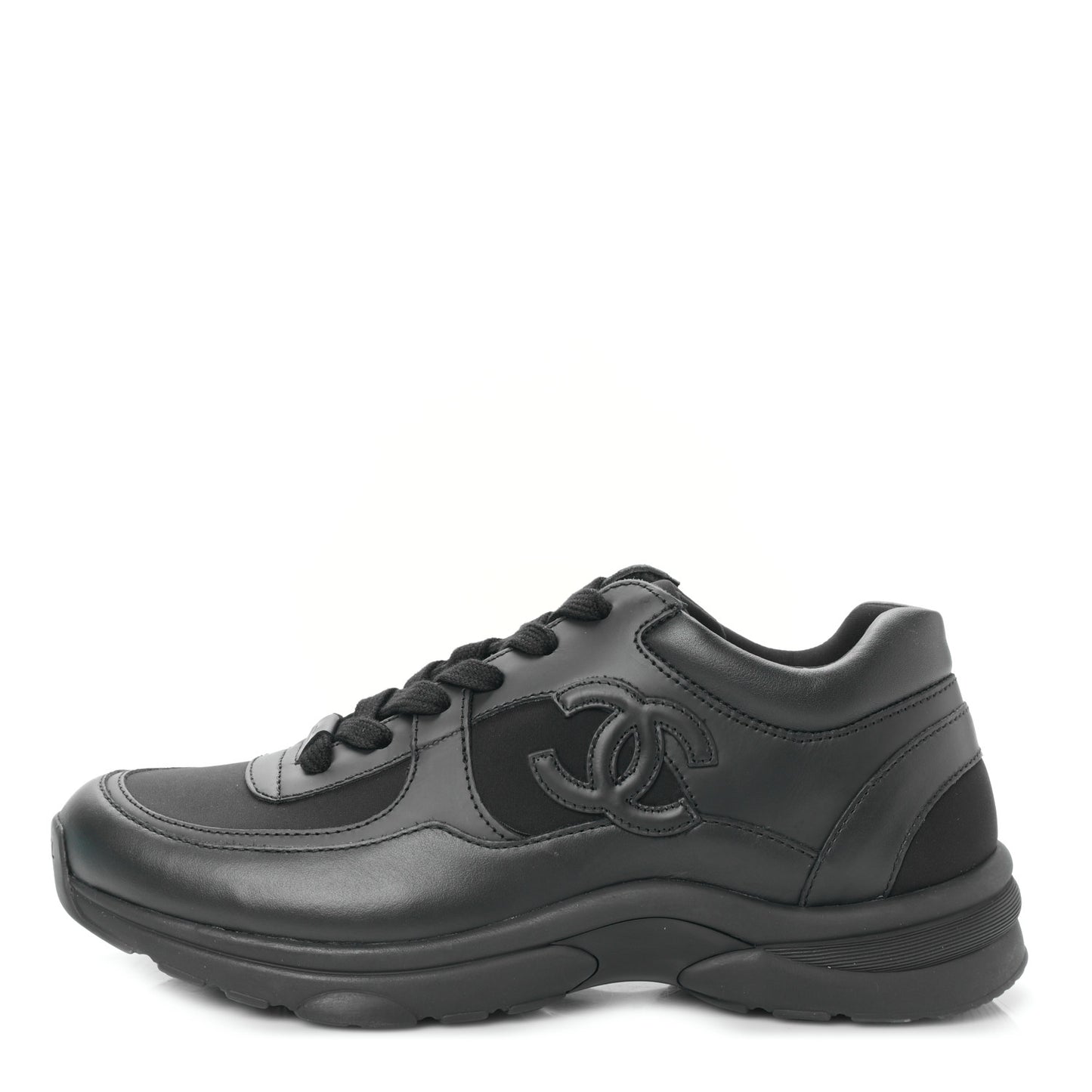 Calfskin Lambskin CC Uniform Sneakers 40 Black