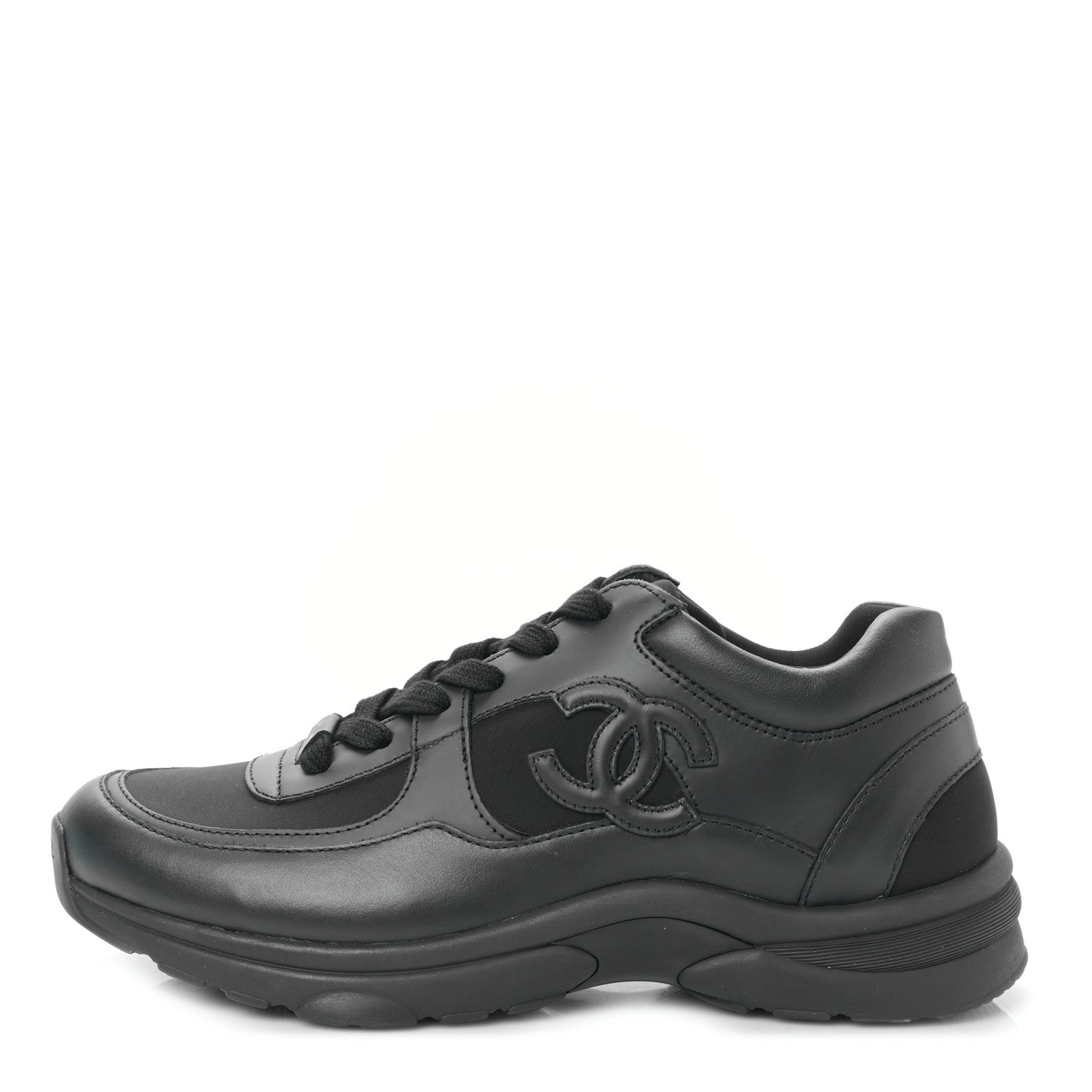 Chanel Calfskin Lambskin CC Uniform Sneakers 40 Black 1 of 7