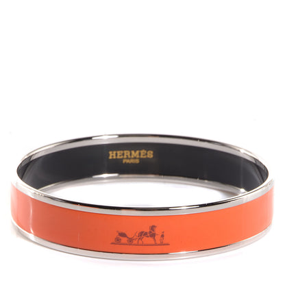 Hermes Enamel Printed Caleche Medium Bracelet 62 Orange 1 of 5