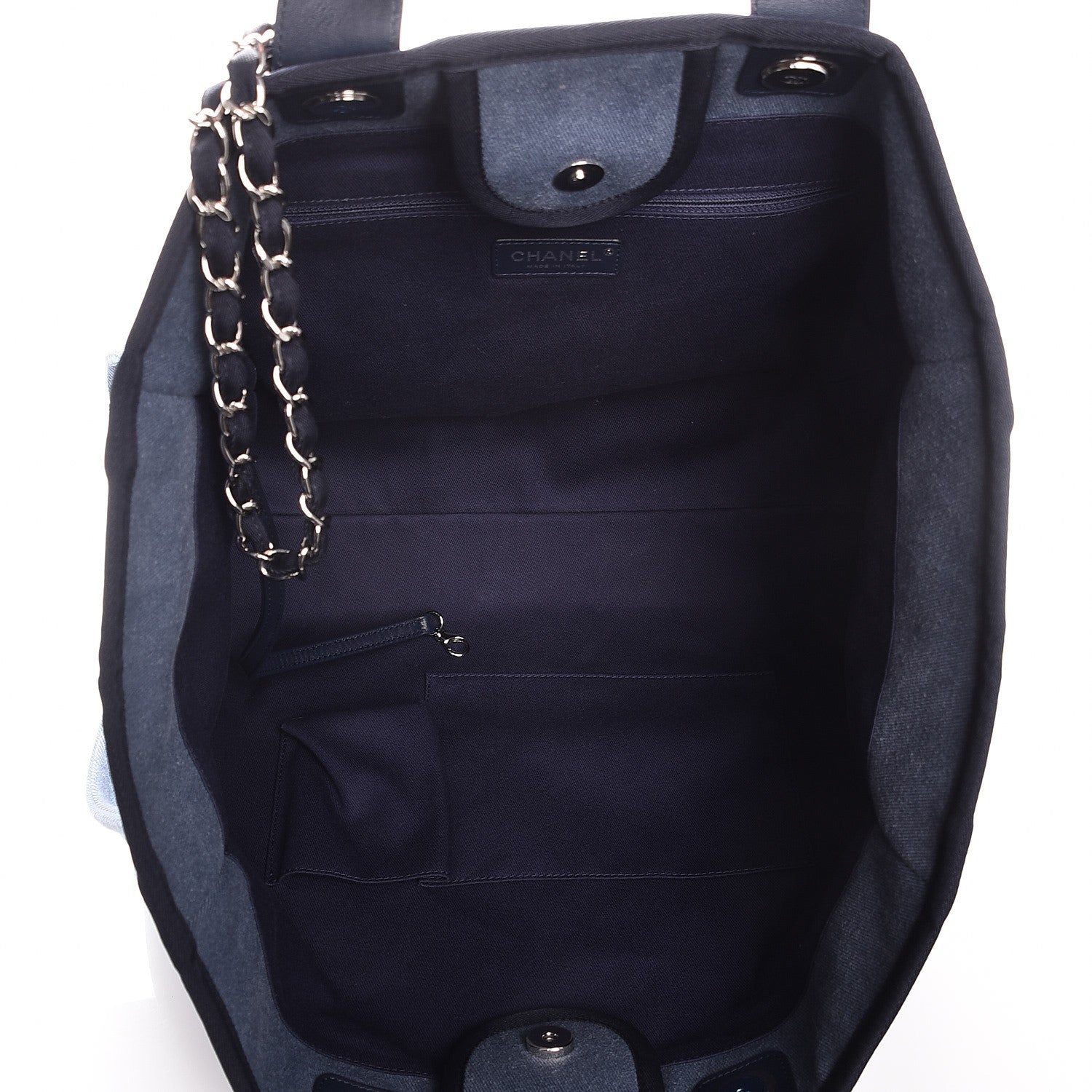 Chanel Canvas Sequin Large Deauville Tote Navy 6 of 8