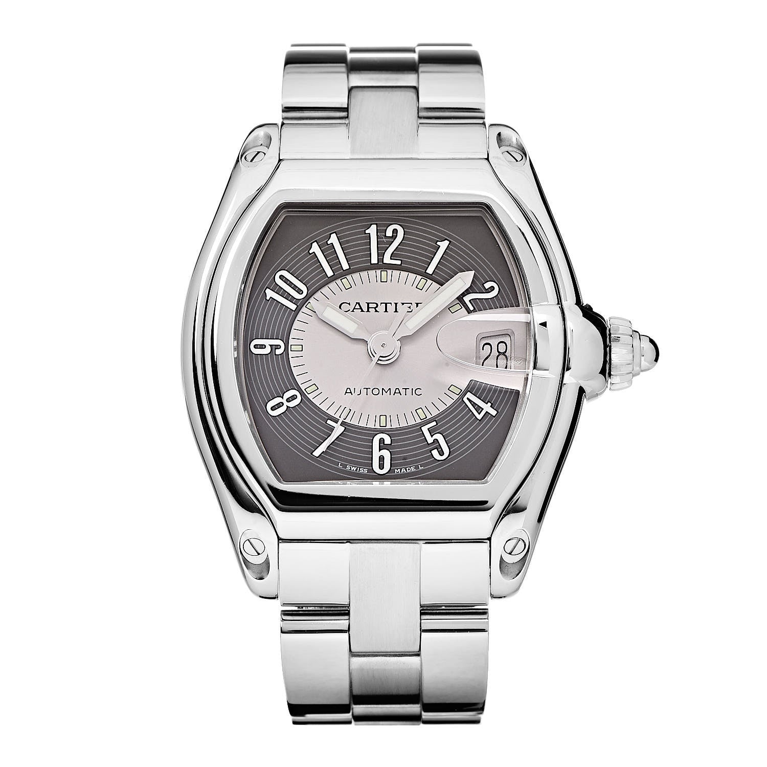 Cartier Stainless Steel 37mm Roadster Automatic Watch Grey 1 of 8