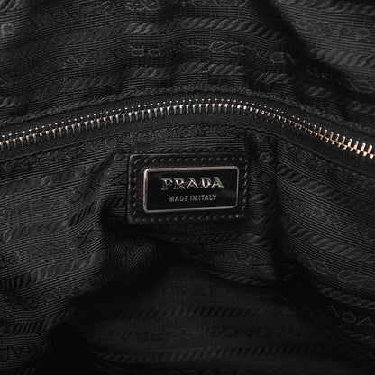 Prada Glace Calf Zippers Dome Satchel Black 6 of 15