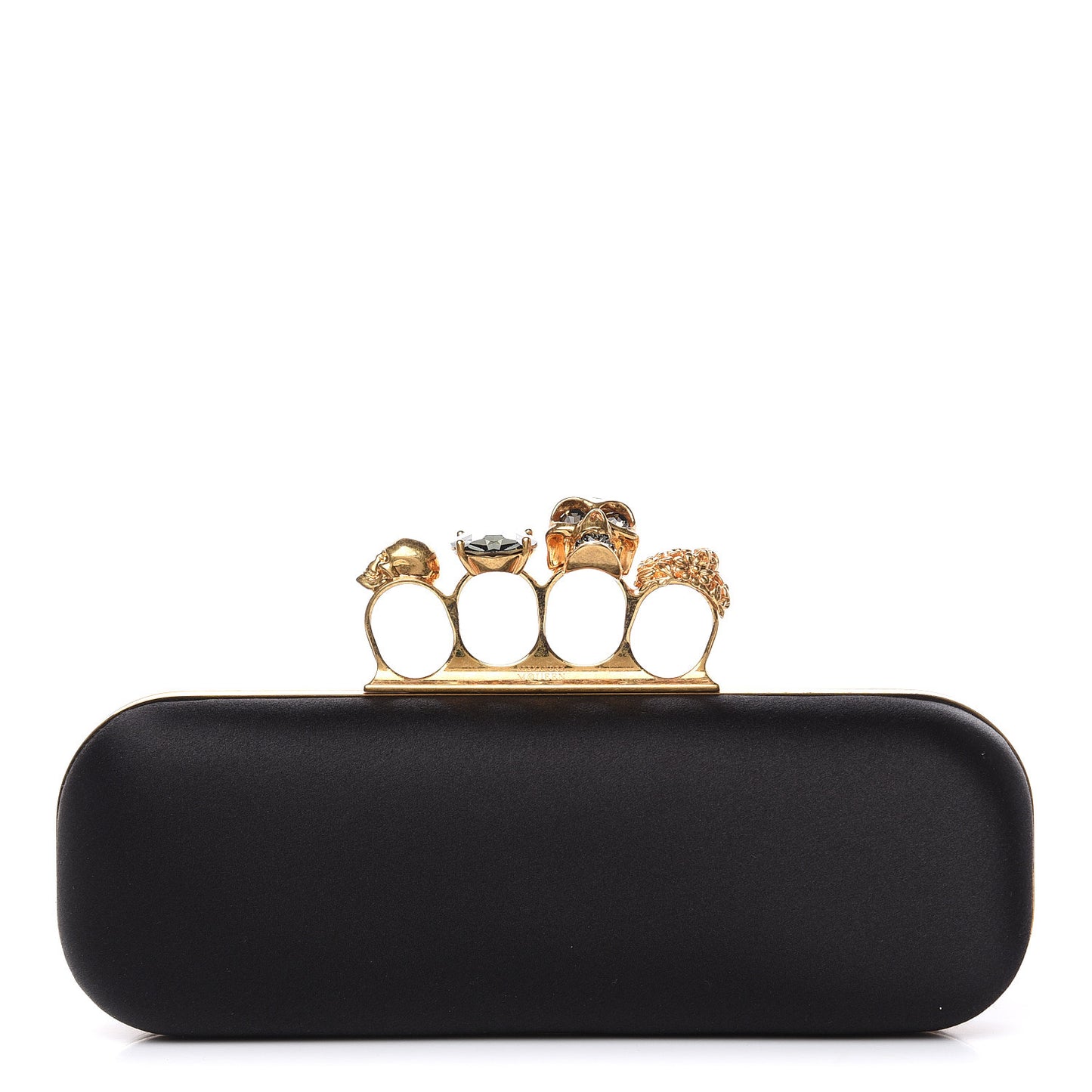 Silk Knucklebox Clutch Black