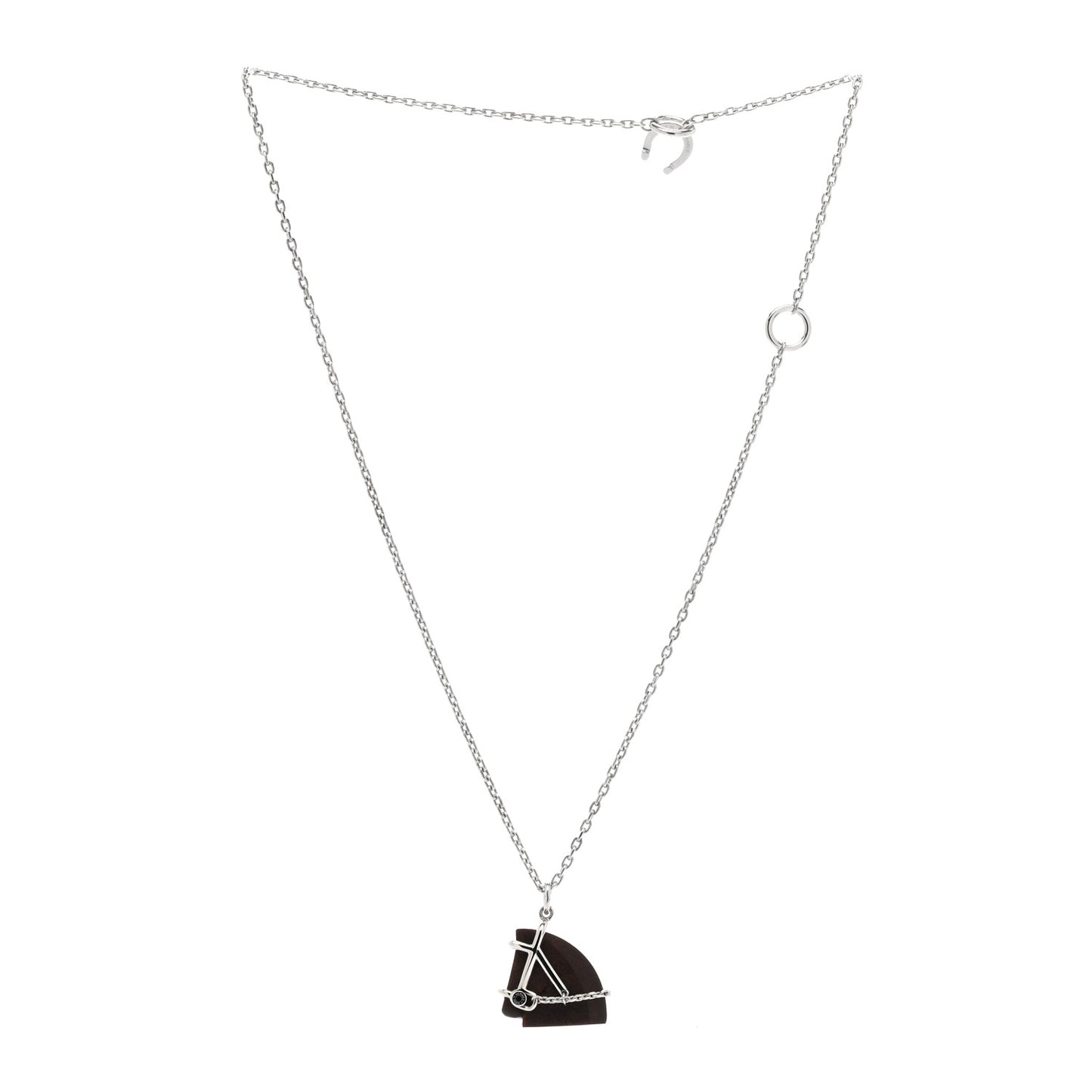 Vulcanium Cheval Necklace Silver Brun