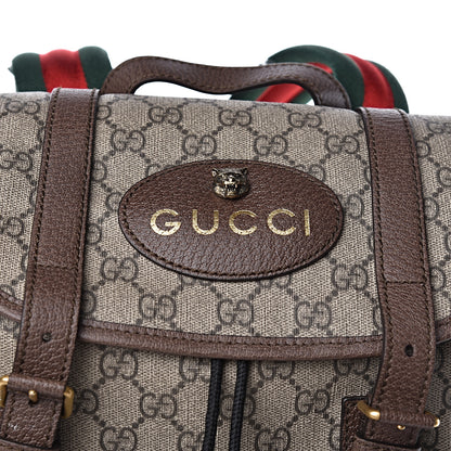 Gucci Soft GG Supreme Monogram Neo Vintage Double Buckle Backpack Beige New Acero Crop 8 of 10