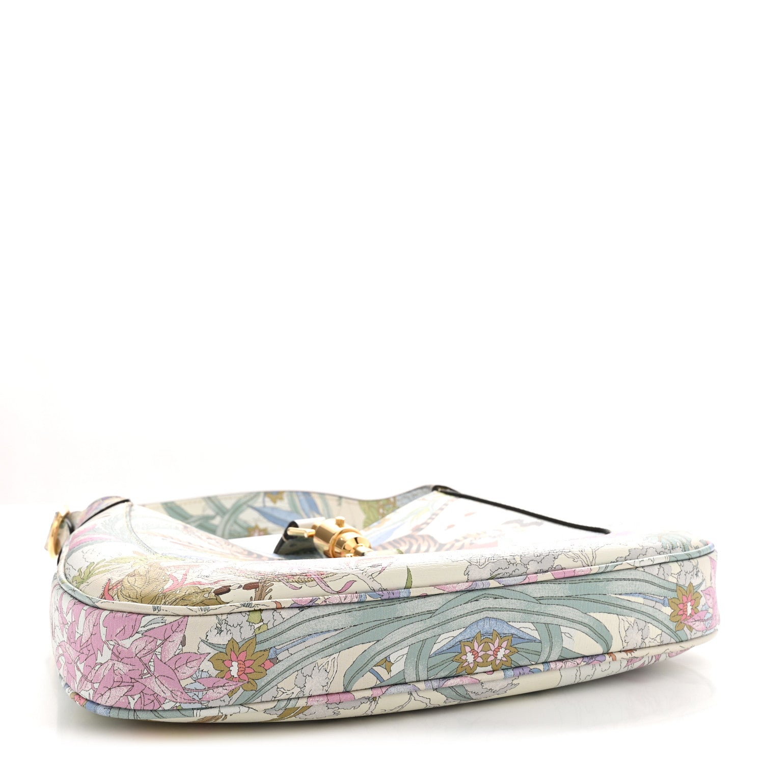Gucci New Shangai Calfskin Tiger Savanah Small Jackie 1961 Hobo Chalky White Multicolor 4 of 10