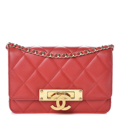 Chanel Lambskin Quilted Golden Class Wallet on Chain WOC Red 1 of 12