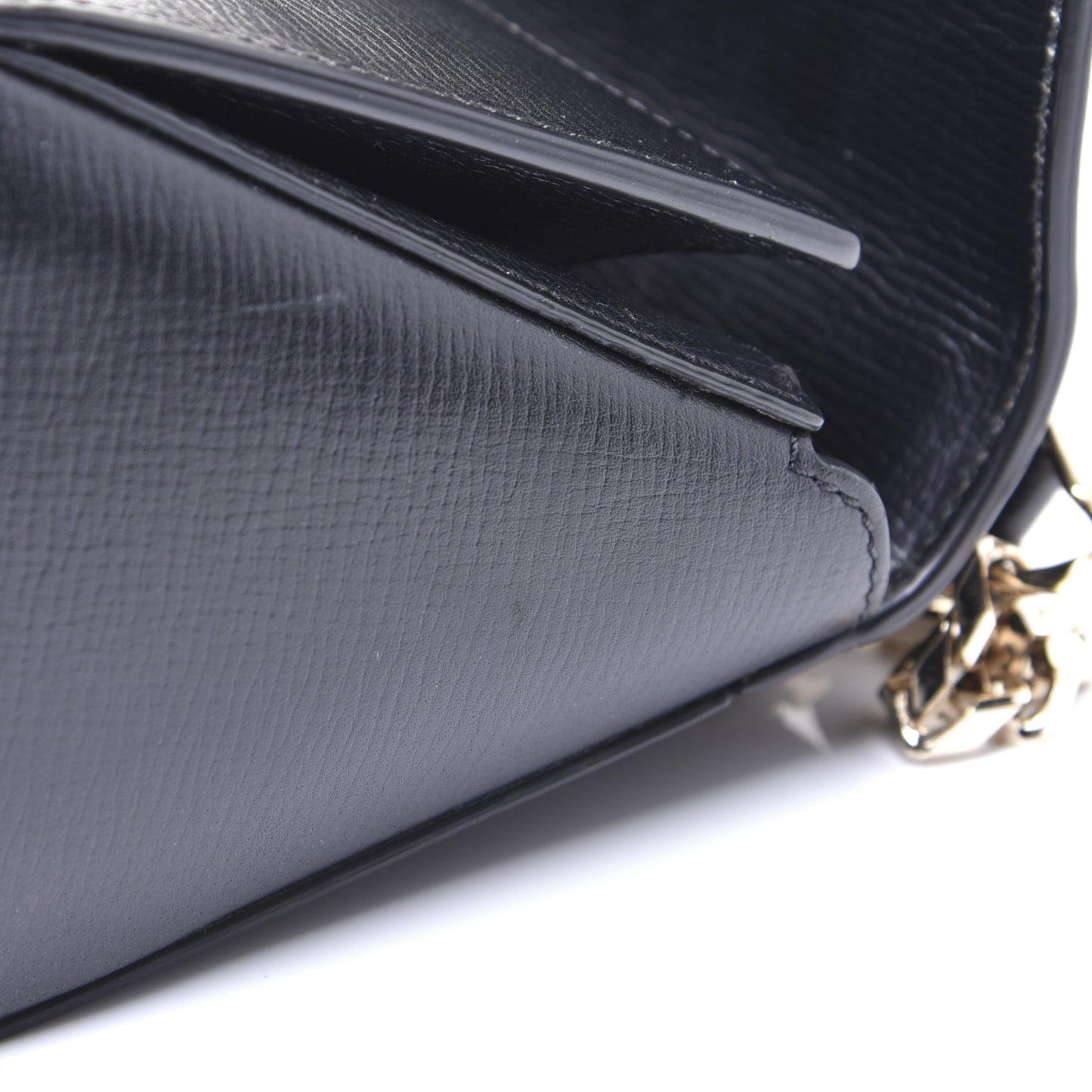 Textured Calfskin Mini Pandora Box Chain Crossbody Bag Black