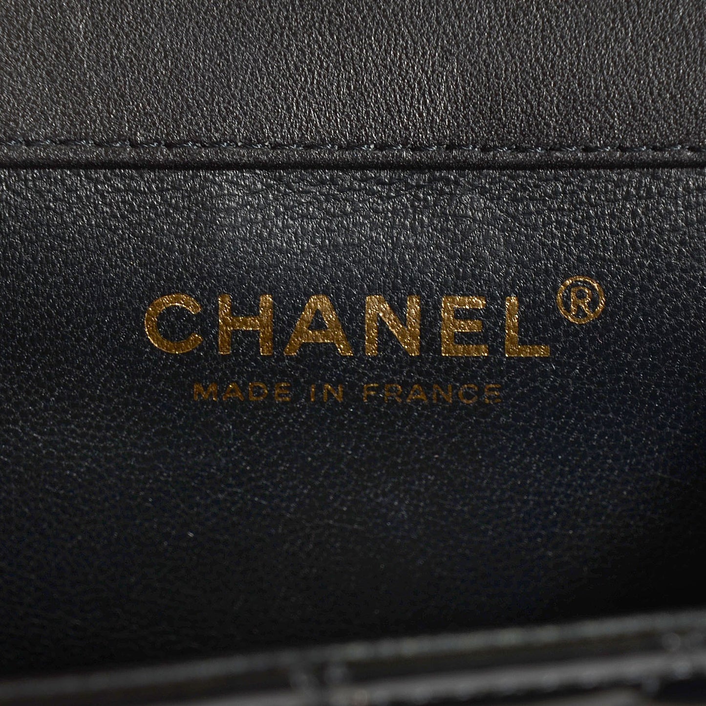 Glazed Calfskin Quilted Mini Square Flap Black