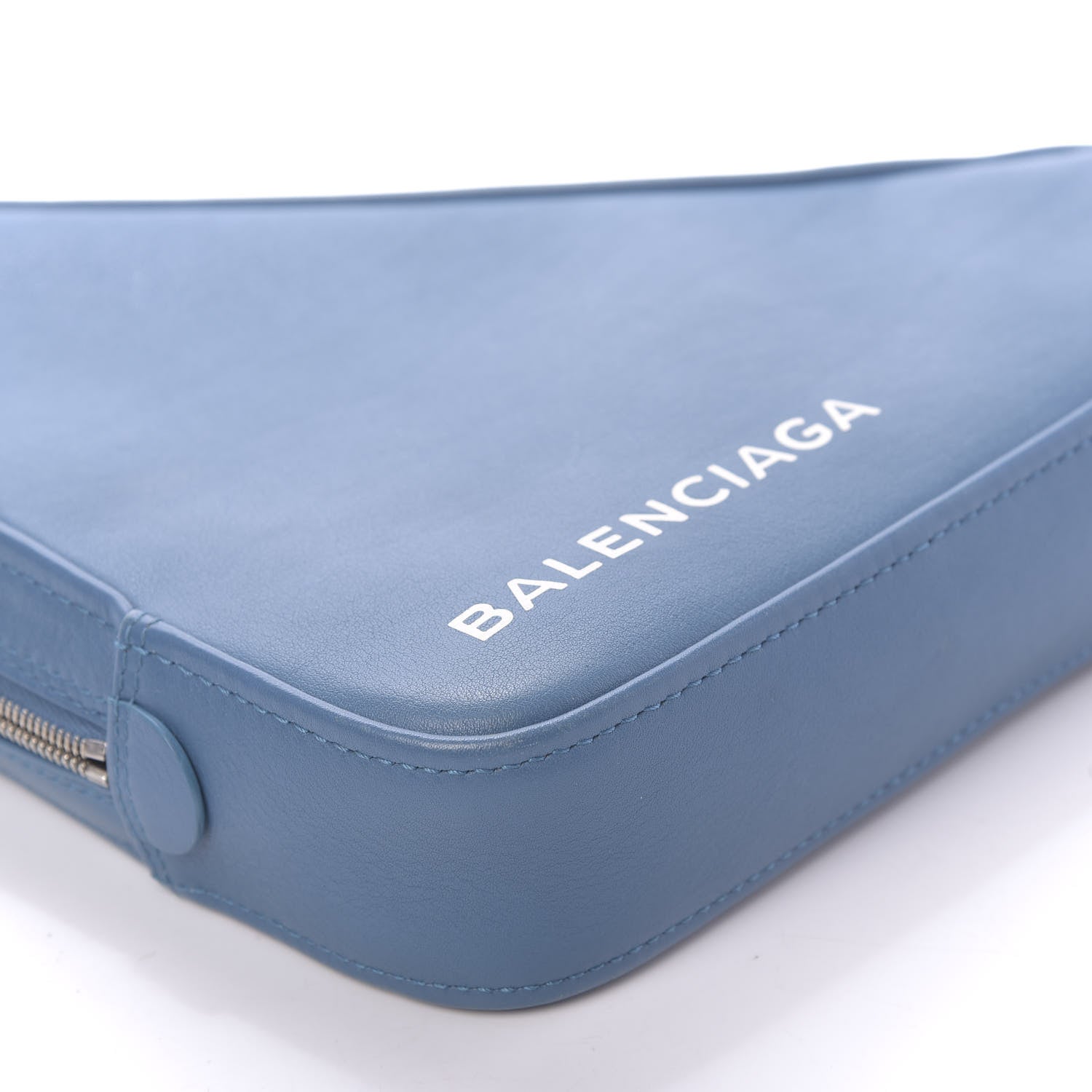 Balenciaga Calfskin M Triangle Pouch Bleu Persan 7 of 9