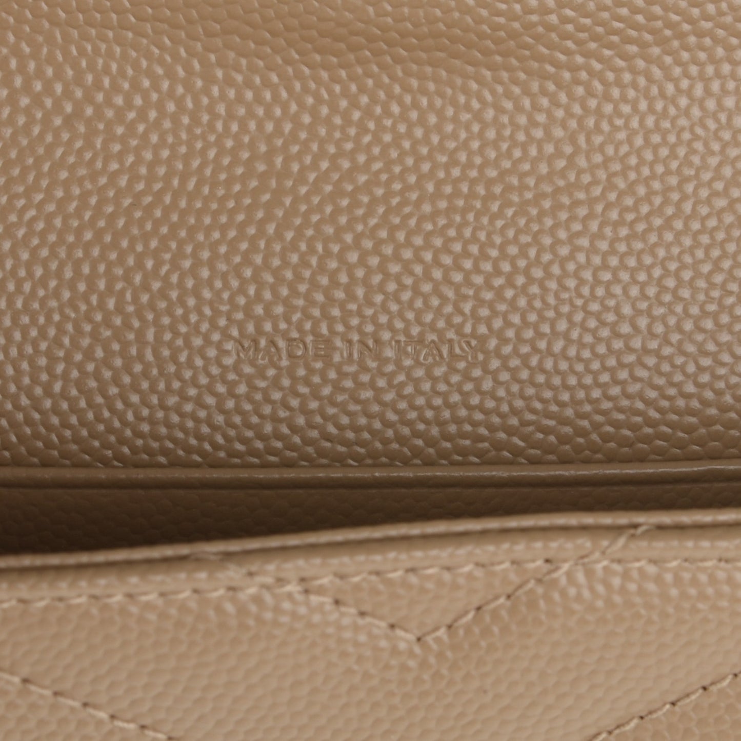 Grain De Poudre Matelasse Chevron Small Monogram Envelope Wallet Dark Beige