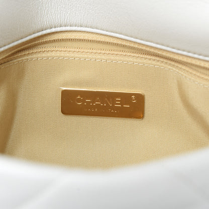 Chanel Goatskin Quilted Medium Chanel 19 Flap White 6 of 12