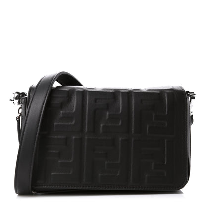 Fendi Nappa FF 1974 Embossed Mini Expandable Flap Bag Black 1 of 10