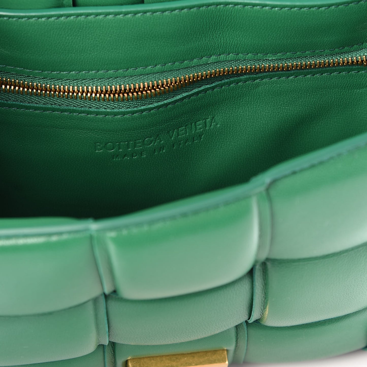 Nappa Maxi Intreccio Padded Cassette Crossbody Bag Racing Green
