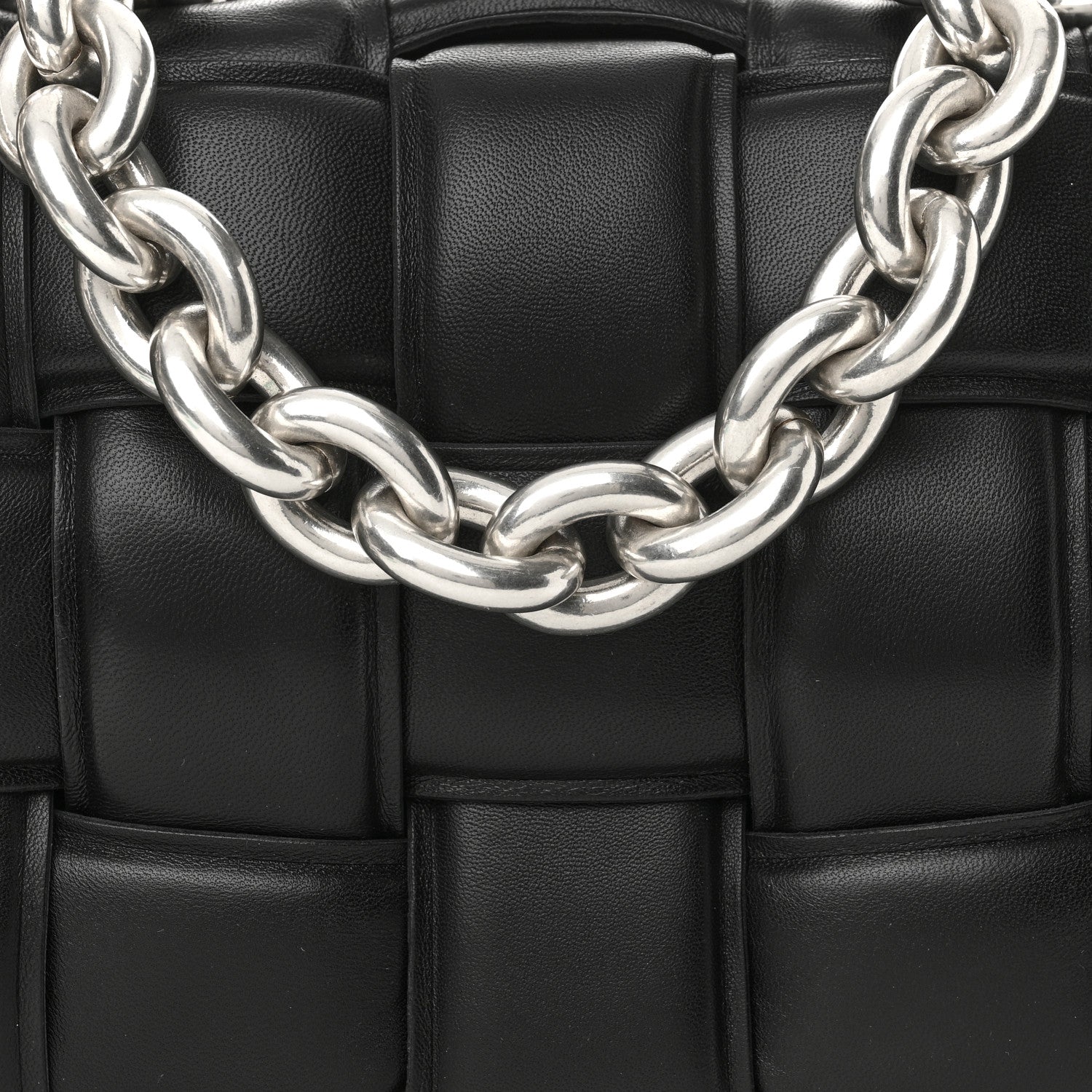 Bottega Veneta Lambskin Maxi Intreccio Padded Chain Cassette Crossbody Bag Black 8 of 12