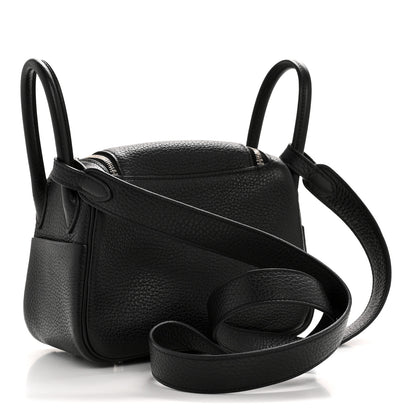 Hermes Taurillon Clemence Mini Lindy 20 Black 4 of 27