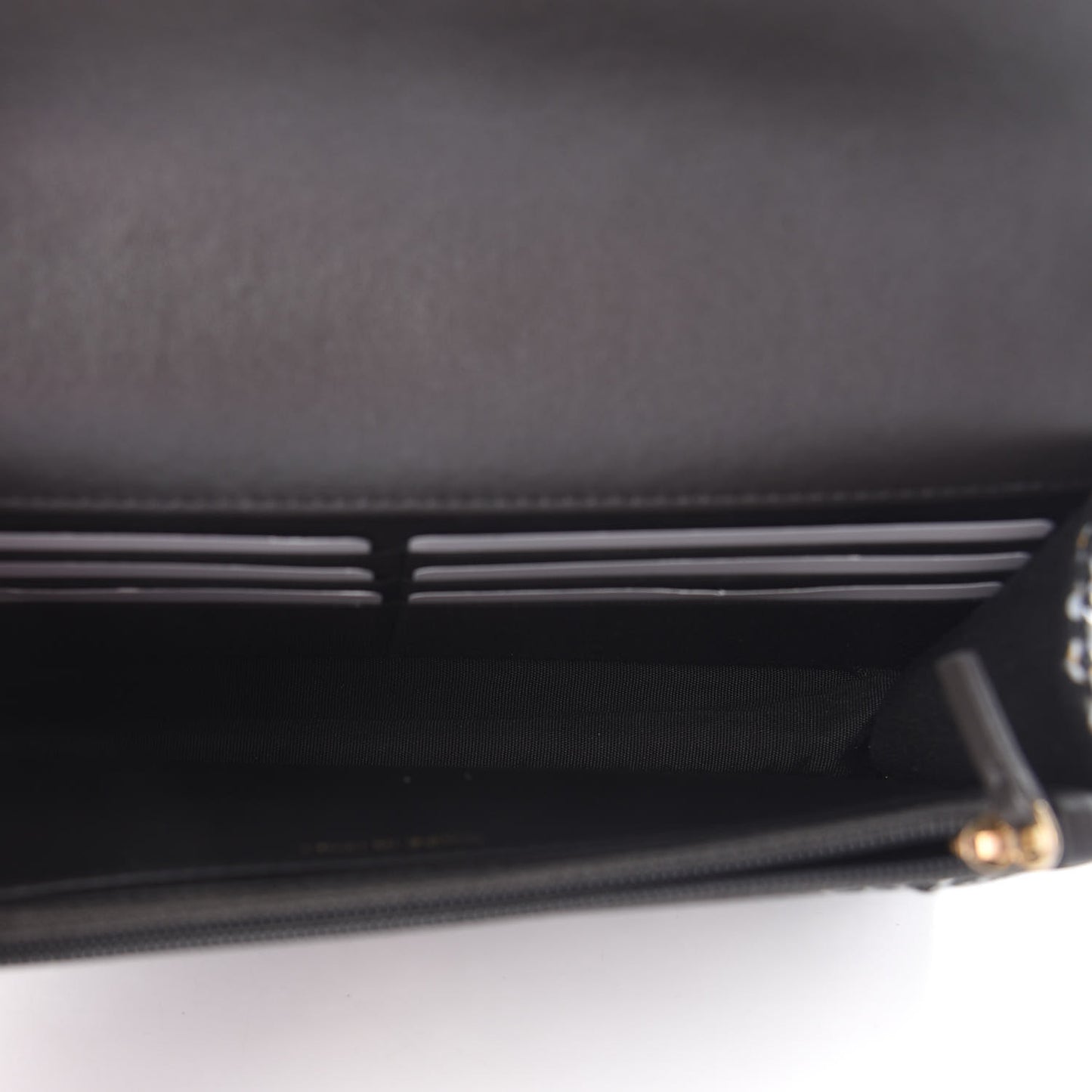 Sequin Quilted Chanel 19 Wallet On Chain WOC Silver