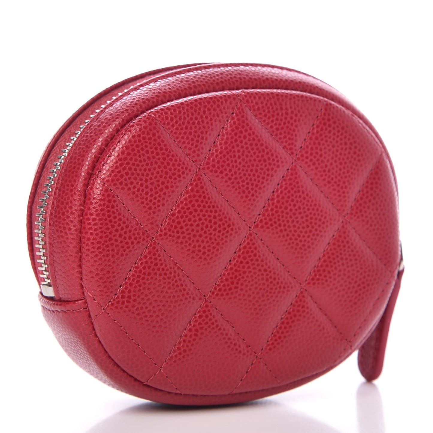 Caviar Quilted Zip Around Classic Coin Purse Dark Pink