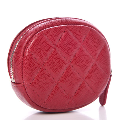 Chanel Caviar Quilted Zip Around Classic Coin Purse Dark Pink 3 of 9