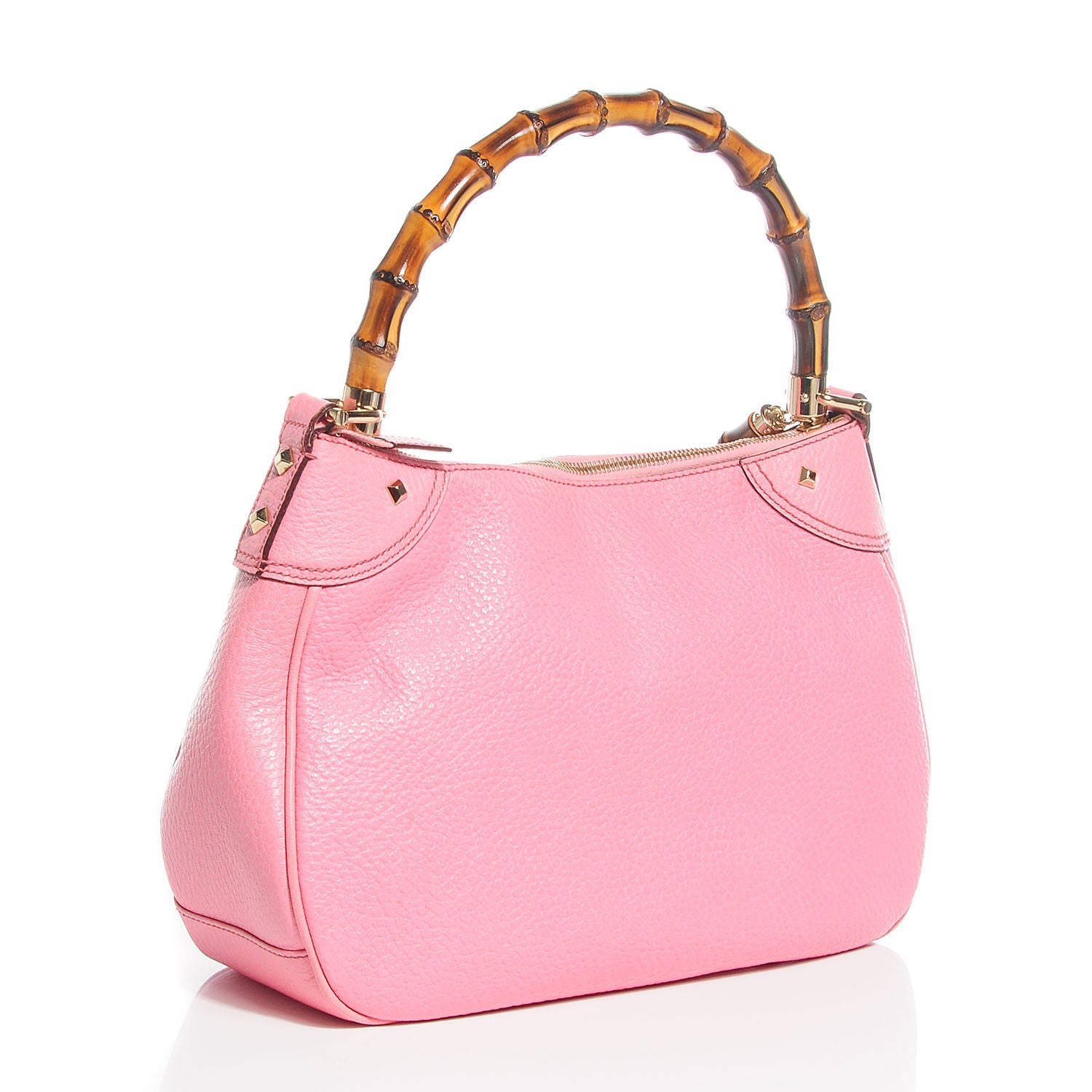 Gucci Calfskin Bamboo Top Handle Bag Pink 3 of 7