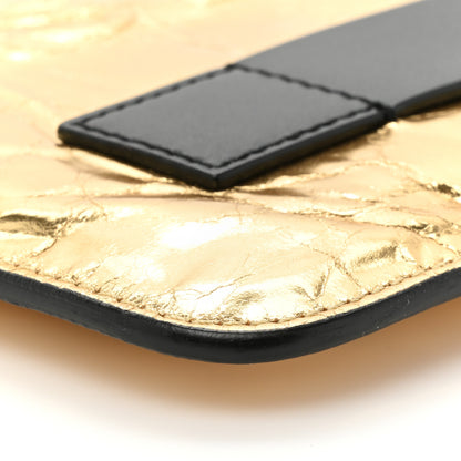 Chanel Metallic Lambskin Medium Je Ne Suis Pas En Solde Pouch Clutch Gold 9 of 10