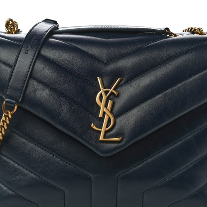 Saint Laurent Calfskin Y Quilted Monogram Small Loulou Chain Satchel Denim Brut 8 of 10