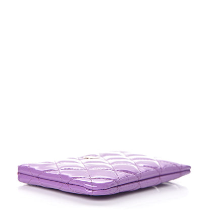 Chanel Patent Quilted Small Cosmetic Case Purple 4 of 8