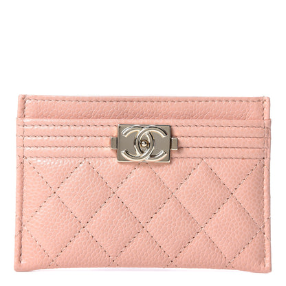 Chanel Caviar Quilted Boy Card Holder Light Pink 1 of 10