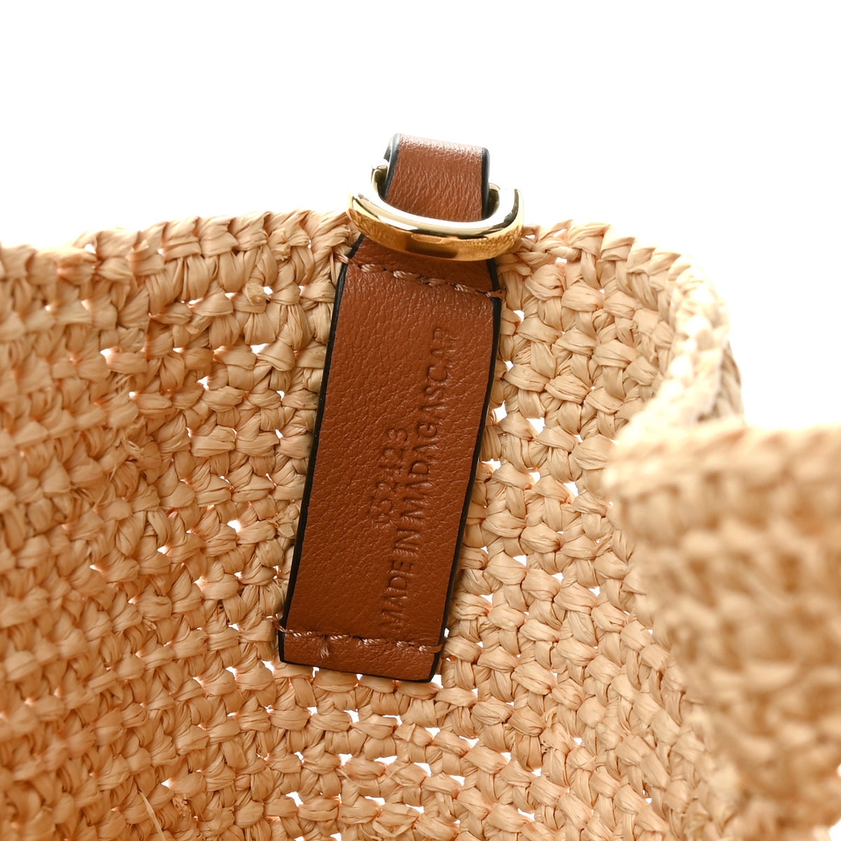 Raffia Mini Slit Tote Bag Natural Tan