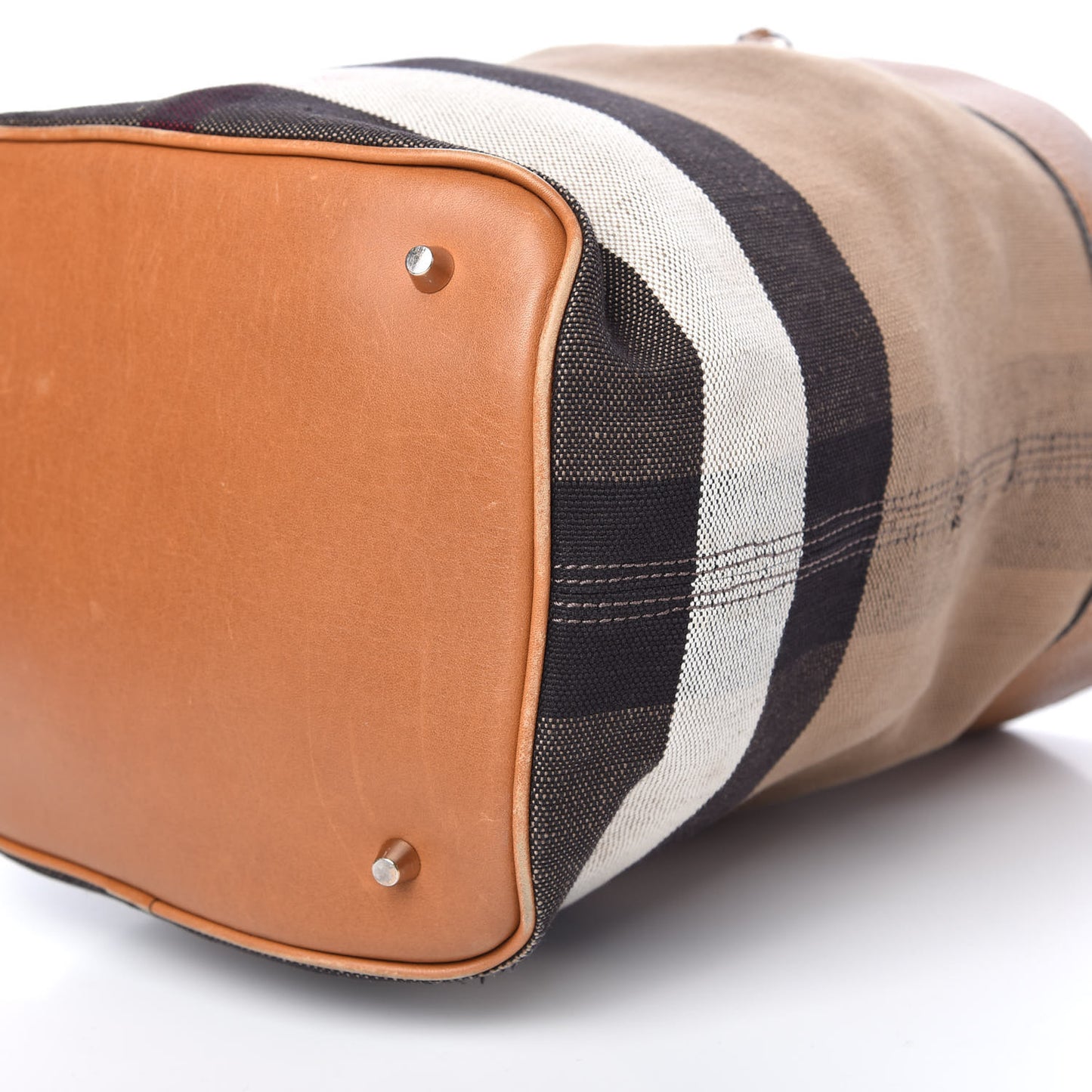 Canvas Mega Check Medium Susanna Tassel Hobo Saddle Brown
