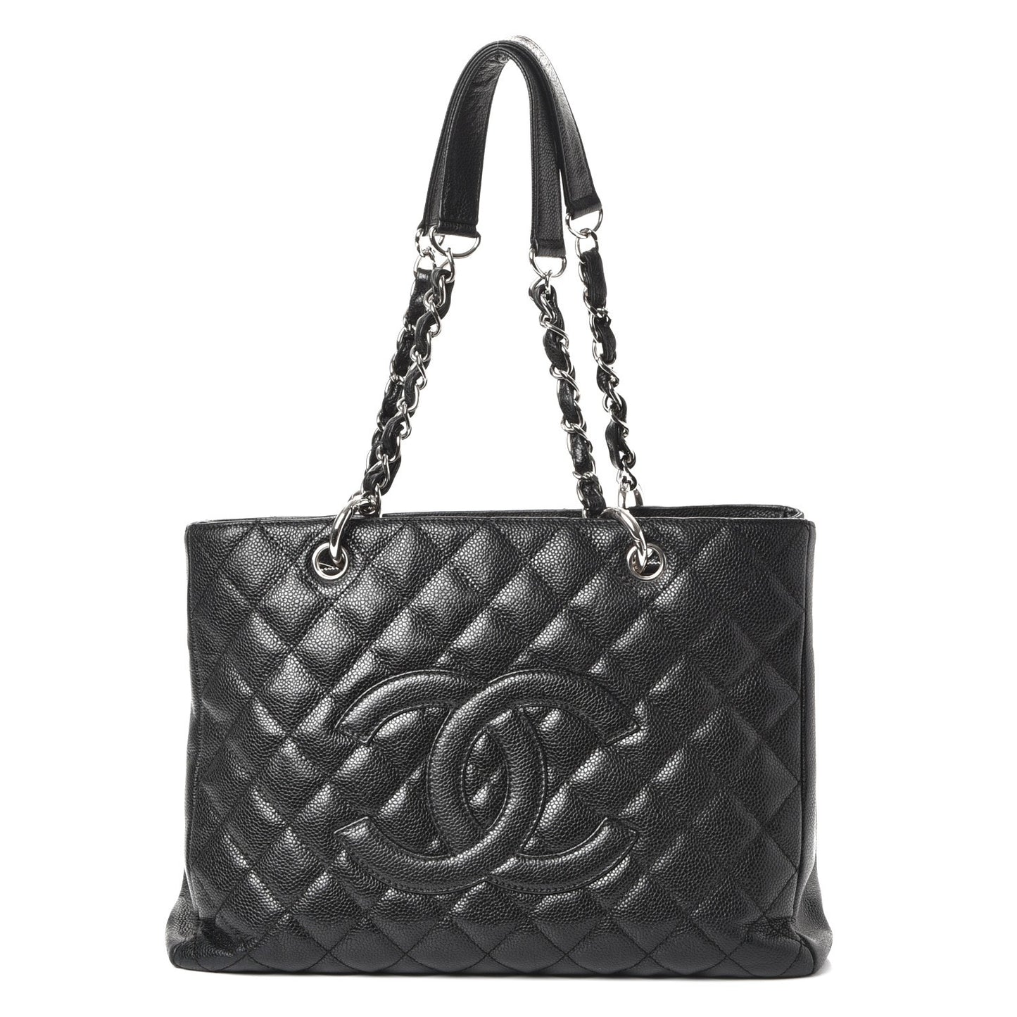 Caviar Quilted Grand Shopping Tote GST Black