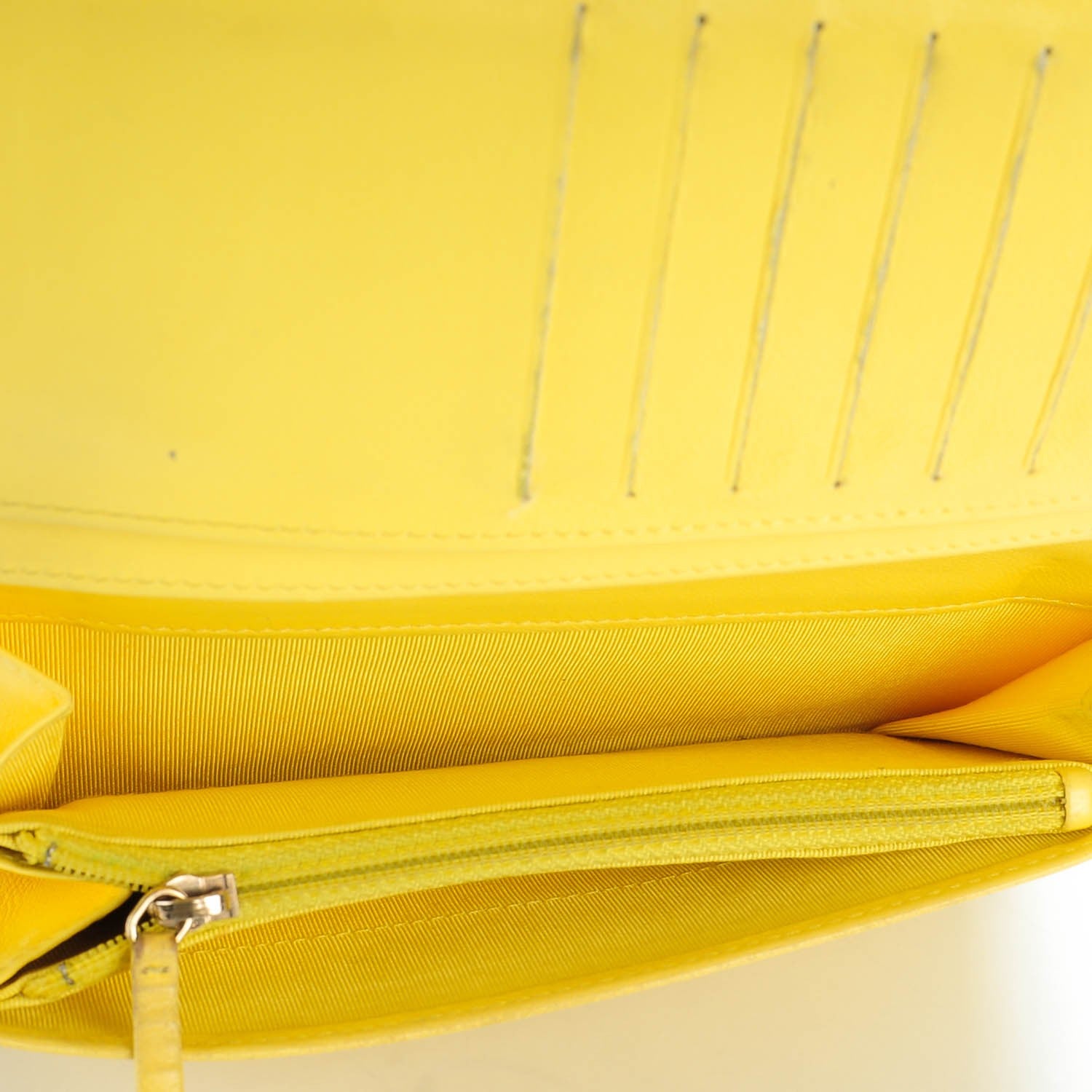 Chanel Lambskin Quilted Yen Wallet Yellow 6 of 11
