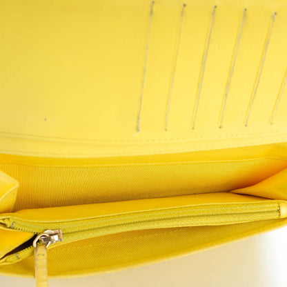 Chanel Lambskin Quilted Yen Wallet Yellow 6 of 11