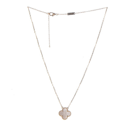 Van Cleef & Arpels 18K Yellow Gold Mother of Pearl Vintage Alhambra Pendant Necklace 3 of 7