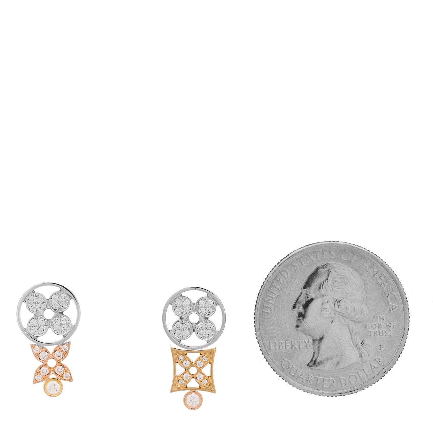 Louis Vuitton 18K Rose White Gold Diamond Idylle Blossom Earrings 2 of 5