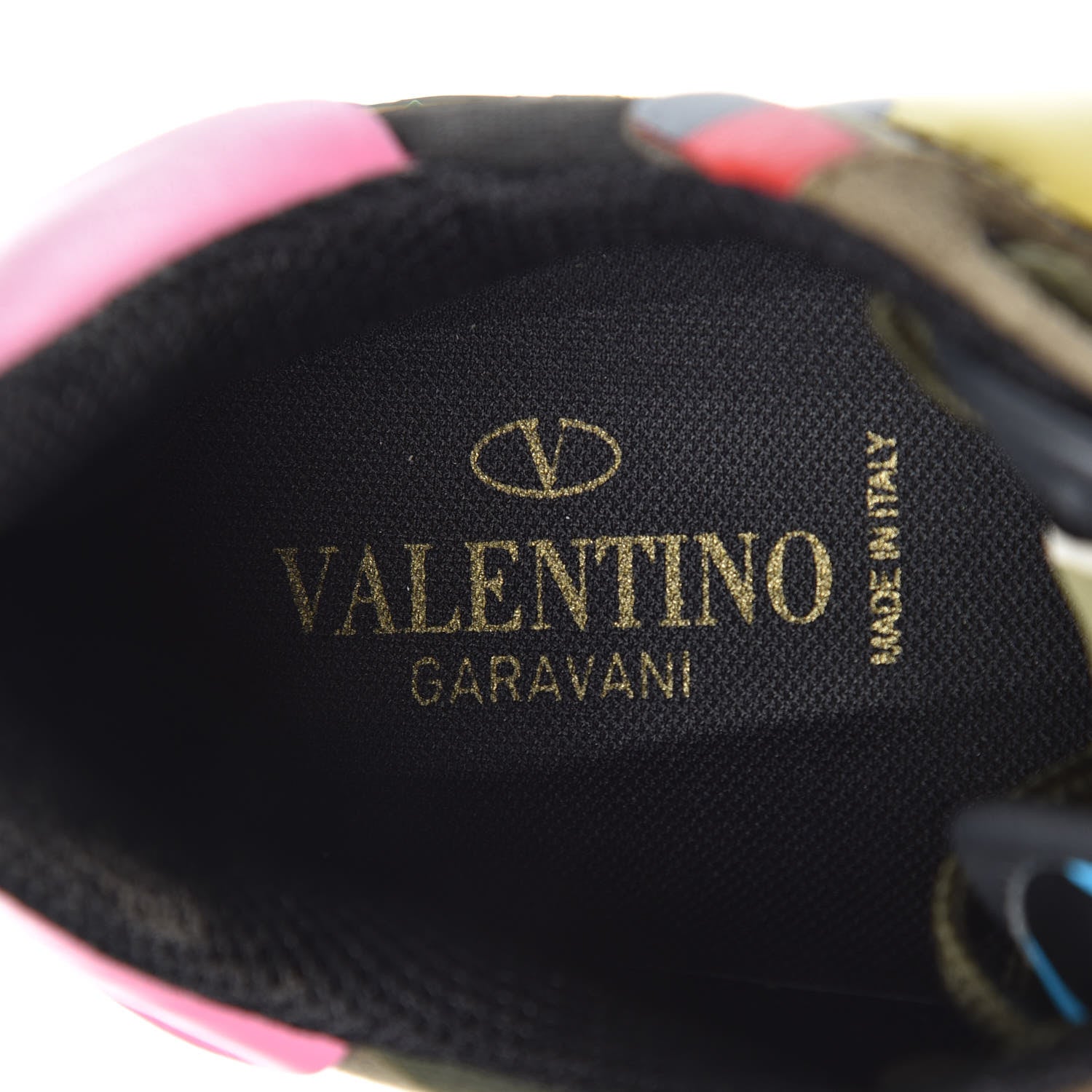 Valentino Garavani Nappa Suede Camouflage Womens Rockrunner Sneakers 39 Army Green Naples Yellow Ninphea 7 of 14