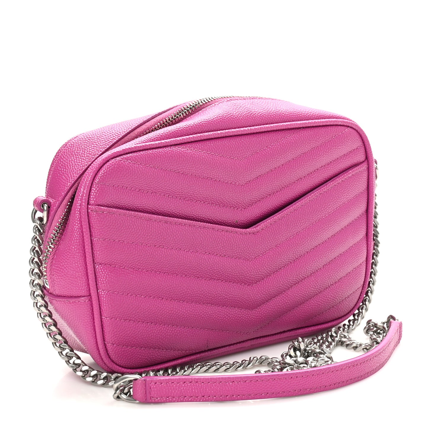Grain De Poudre Matelasse Monogram Mini Lou Camera Bag Fuxia Electrique