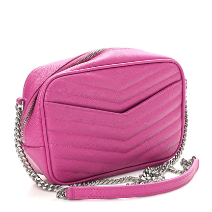 Saint Laurent Grain De Poudre Matelasse Monogram Mini Lou Camera Bag Fuxia Electrique 3 of 10