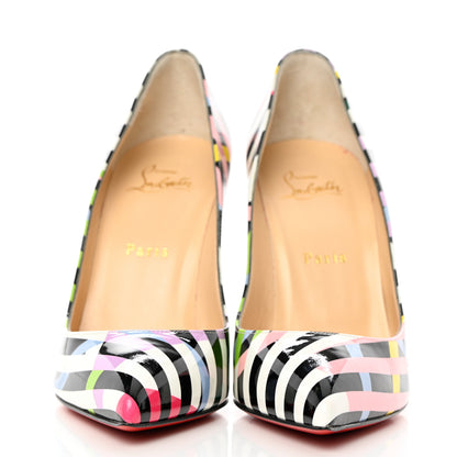 Christian Louboutin Patent Cinestripes Pigalle Follies 100 Pumps 38.5 Multi 3 of 16