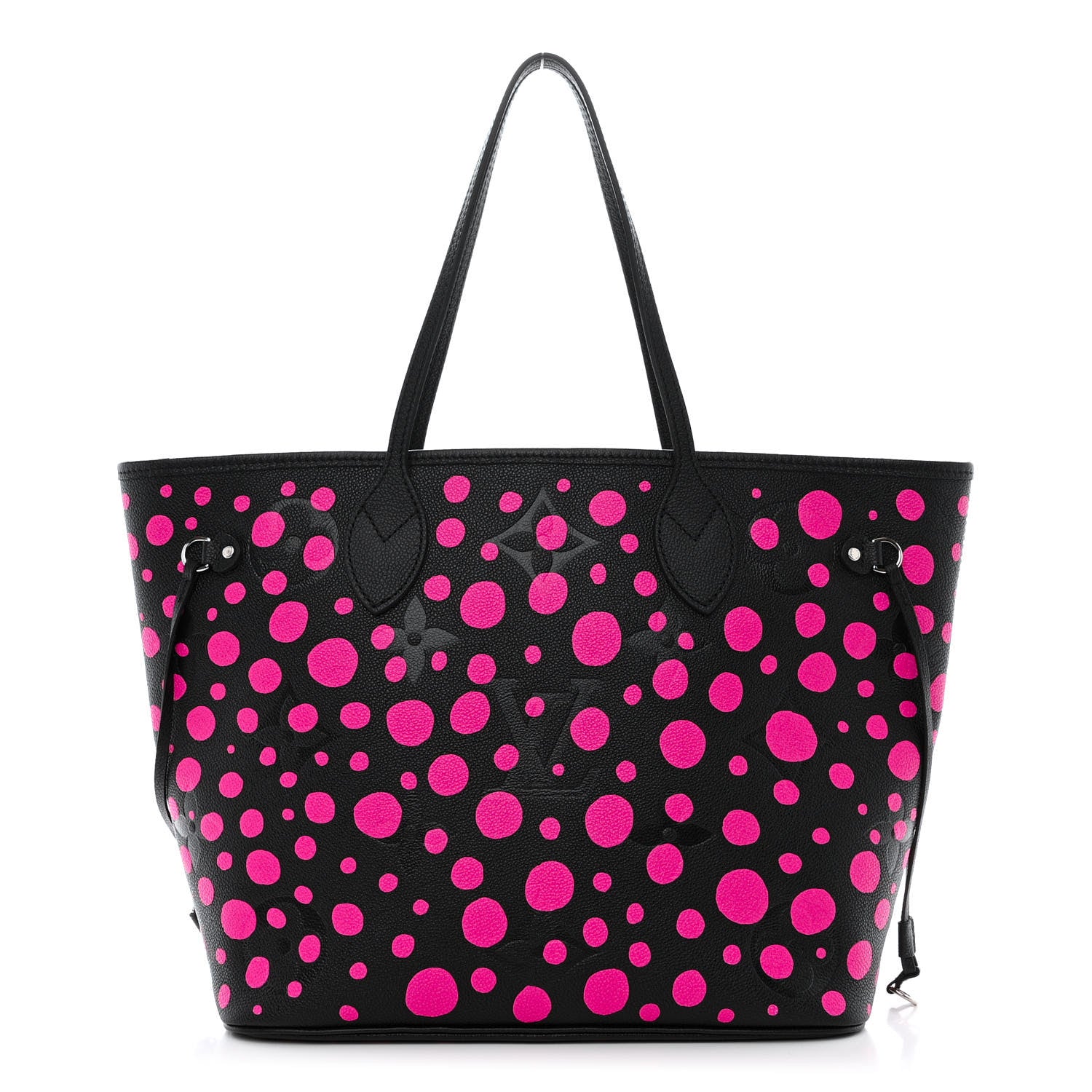 Louis Vuitton LV X YK Empreinte Infinity Dots Neverfull MM Black Fuchsia 3 of 12