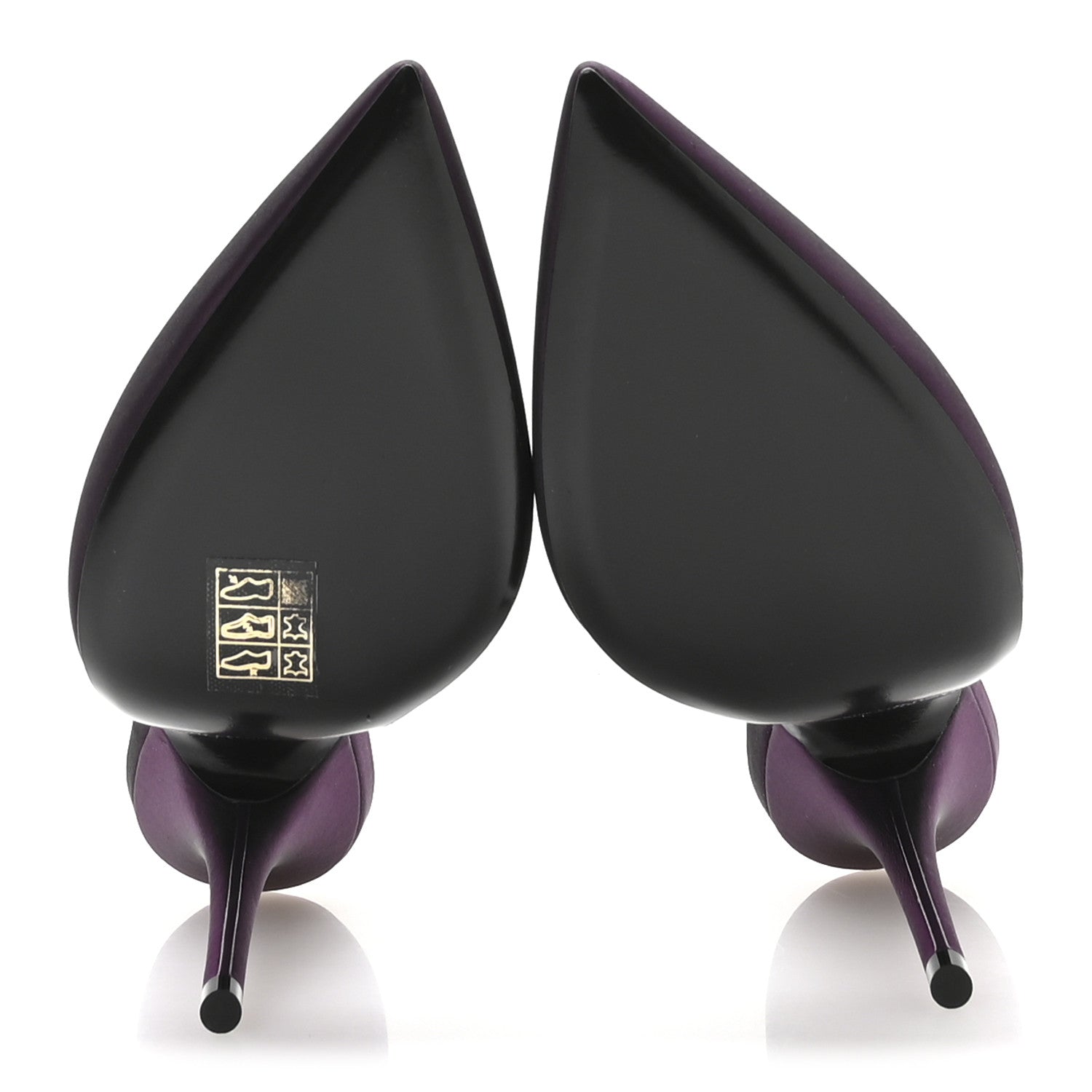 Saint Laurent Taffeta Yasmeen 115 Slingback Pumps 38.5 Prune 6 of 9
