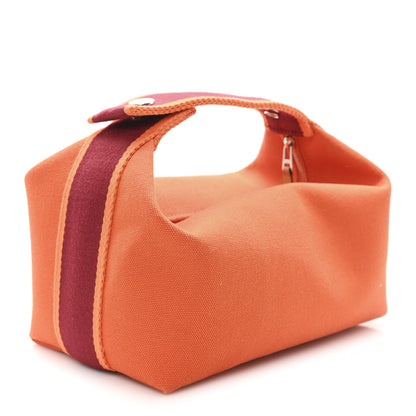 Hermes Canvas Small Bride-A-Brac Pouch Orange Burgundy 3 of 6